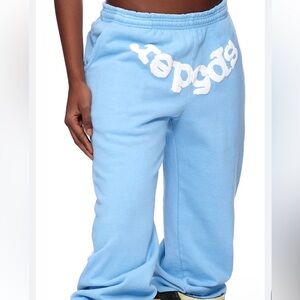 Sp5der Classic Sweatpants in the Sky Blue YOUTH XL